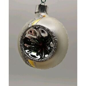Single Indented Reflector Glass Christmas Ornament  (468)
